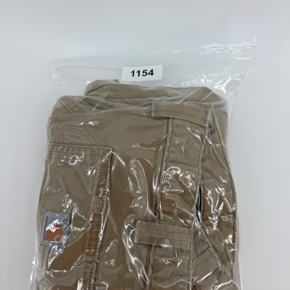 Carhartt Rugged Flex Relaxed Fit Knit Lined Canvas Utility Work Pants Tan 35x34 - Picture 11 of 11